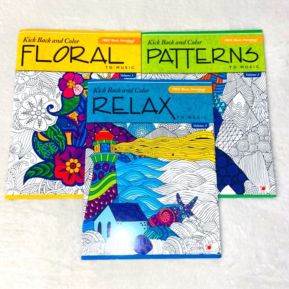 Kick Back and Color Adult Coloring Books (3pk)